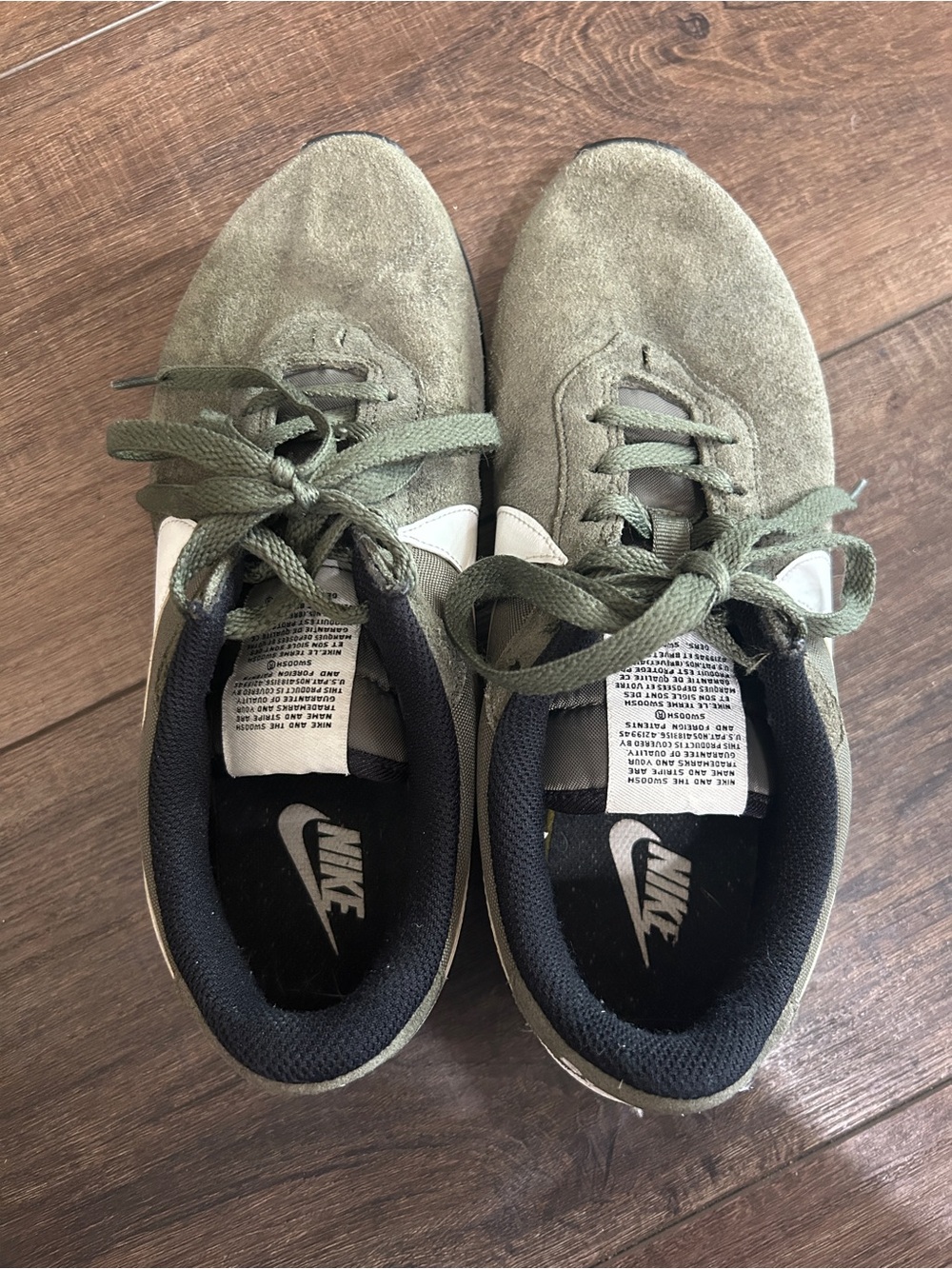 Nike MD Runner 2 Women’s Shoes - Olive Green Suede & Mesh - Size 9.5